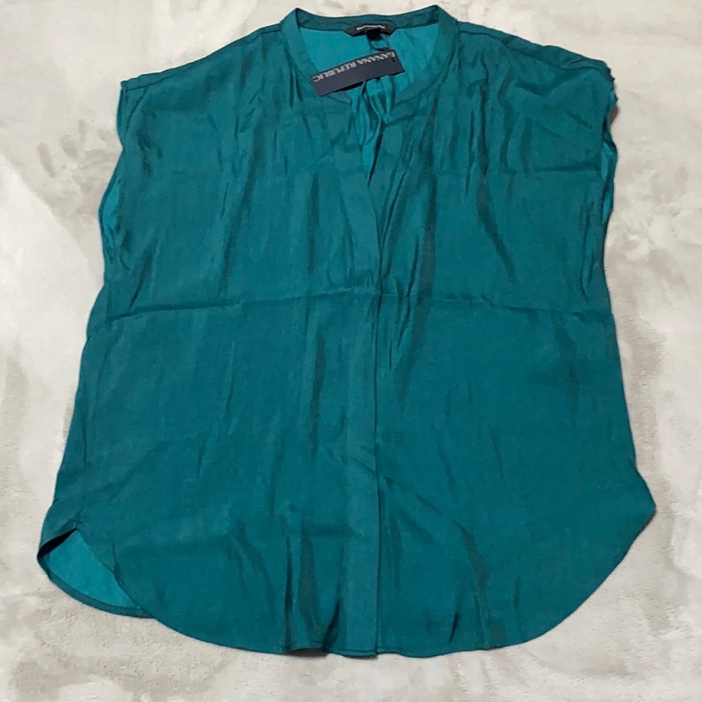 Dolman sleeve button down blouse